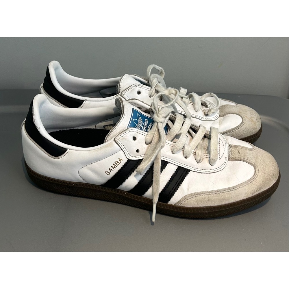Adidas Samba ADV White Black Gum Leather Skate Shoes GZ8477 Mens 11